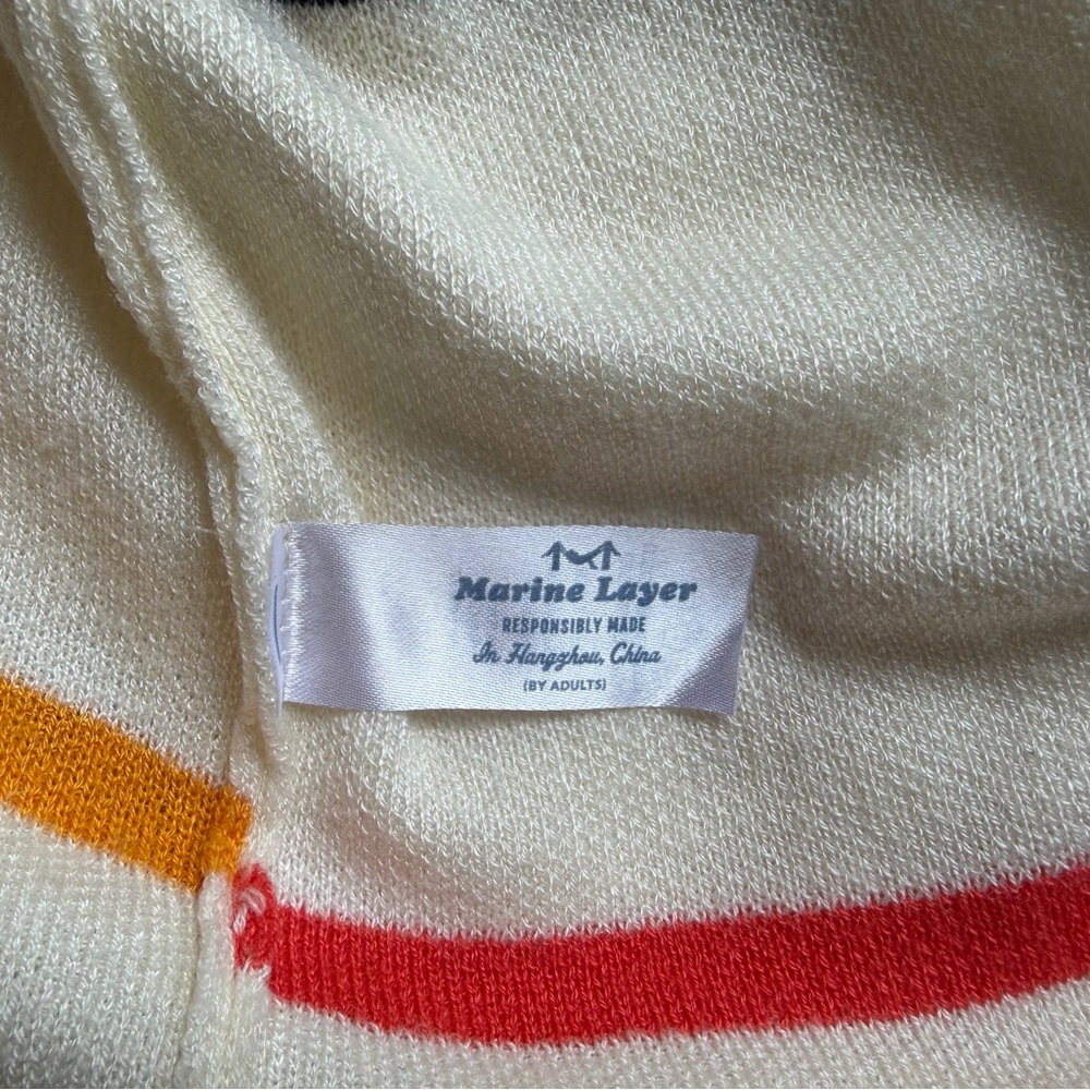 Marine Layer Wrap Poncho Kimono Cardigan Cream Stripes Desert Cabin Western OS - Picture 5 of 7